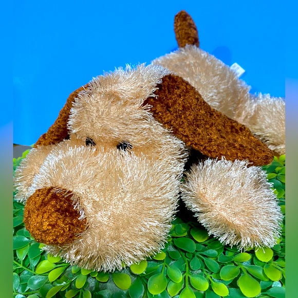 HUGFUN PUPPY DOG SOFT FLOPPY TAN & BROWN PLUSH 12” - Picture 3 of 8